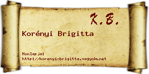 Korényi Brigitta névjegykártya